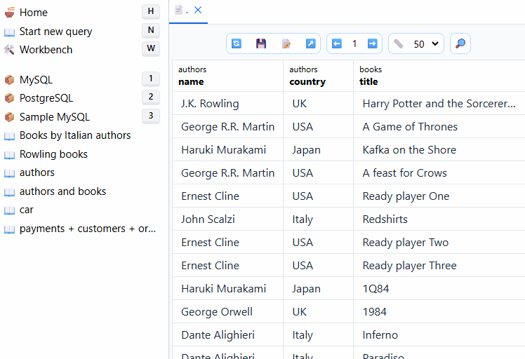 Come back to your views anytime with saved queries.